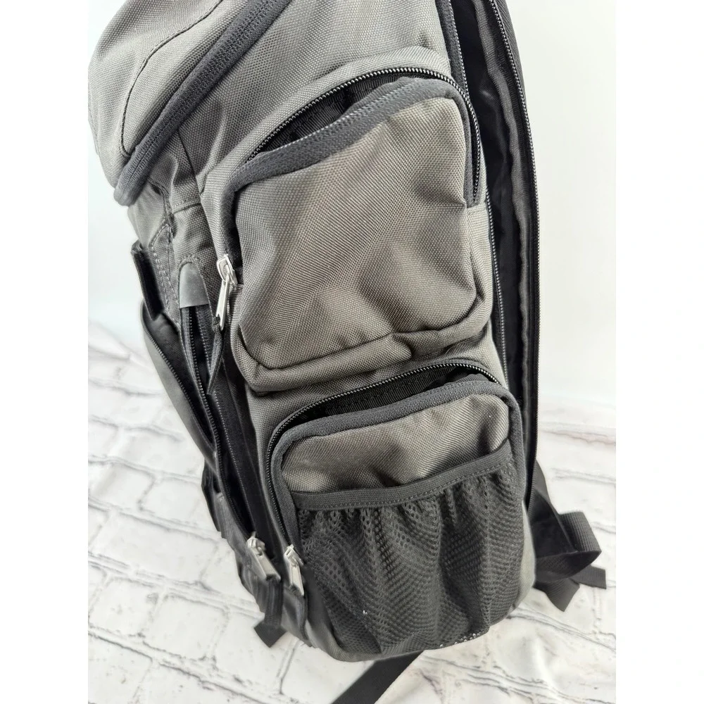 Oakley Backpack Grey Black Lifes Good Embroidered Laptop Multi Pockets